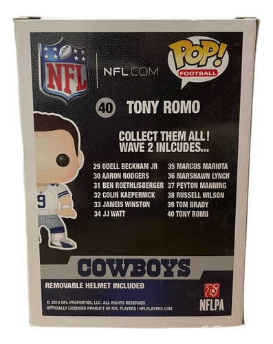Funko Pop Tony Romo 40 Nfl Original