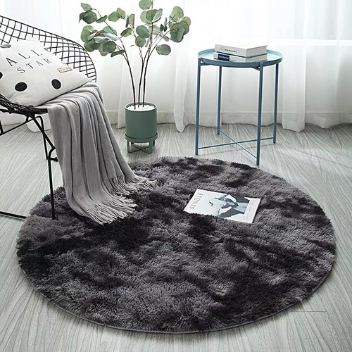 Alfombra Felpa Círcular Varios Colores Suave Tapete Peludo