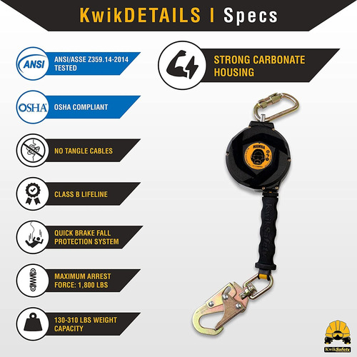 Kwiksafety (charlotte, Nc) Mamba 20 Self Retracting Lifeline