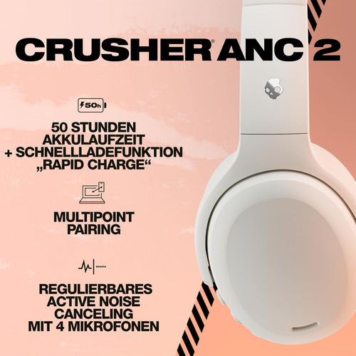 Auriculares Skullcandy Crusher Anc 2 - Bone Discontinued