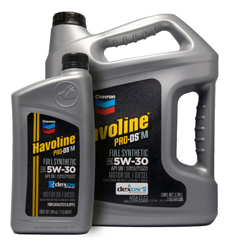 Havoline 5w30 Sintetico / Gasolina - Diesel / Galón + Cuarto