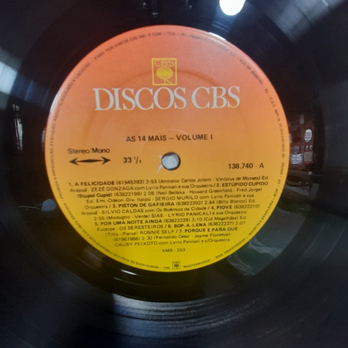 Vinil Lp As 14 Mais Volume 1 Bom Estado.