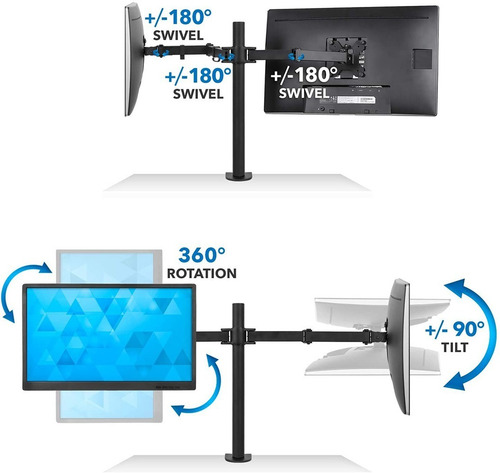 Imagen 6 de 10 de Rack Soporte Para Dos Monitores Tv Led Lcd 13 A 27 Pulgadas