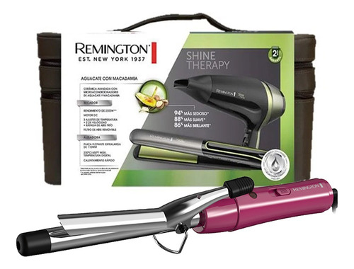 Combo Remington Kit Shine Therapy S12a-d13a + Rizador 19mm