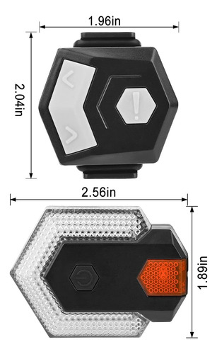 Luz Trasera Led Bicicleta Con Señales Girales Y Control Remo