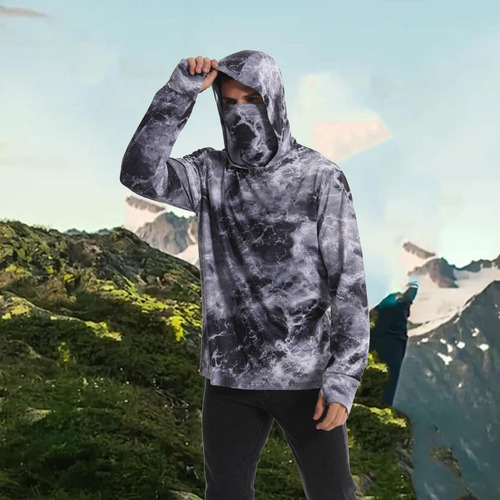 Camisa Con Capucha Y Protección Solar For Hombre, Ropa