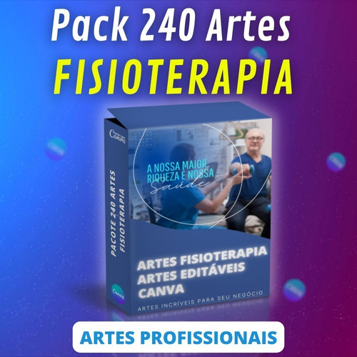 Imagem 2 de 10 de Pack 240 Artes Fisioterapia Templates Editável No Canva