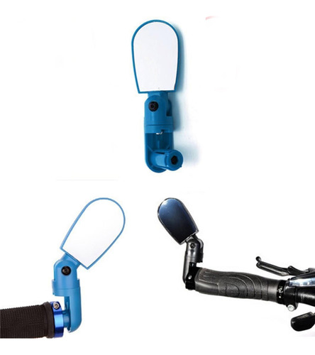 Espejo De Embutir Para Bicicletas Reglamentario Azul C/llave