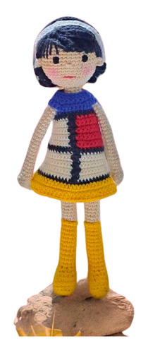 Muñeca Mondrian Amigurumi Tejido Crochet/agujas Ingeniosas