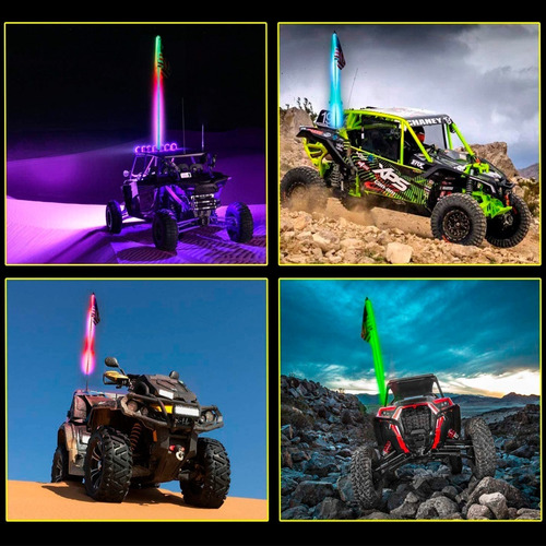 Antenas Led 152.4cm Flexible Multicolor Rzr Can Am Off-road