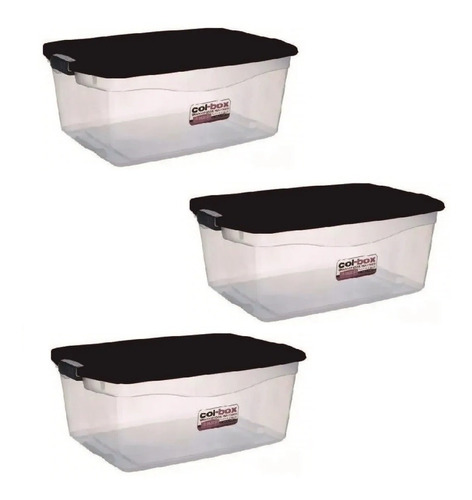 Pack X 3 Caja De Plastico Colombraro Megacol Box X 20 Lts