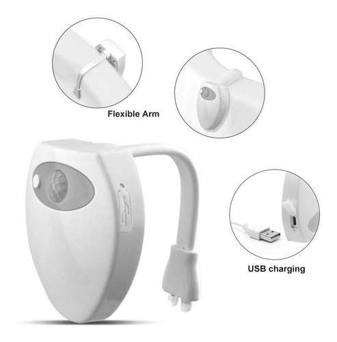 Sensor Usb Luz Uv Mata 99% Bactérias Led 16 Cores Sanitário
