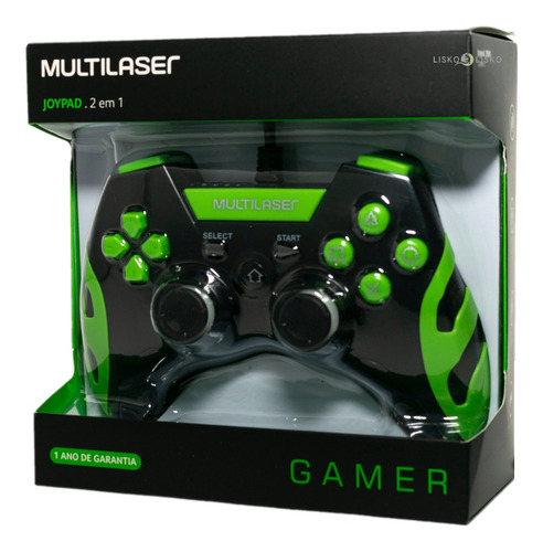 Controle Gamer Joystick C/ Led Multilaser Com Fio Ps3 Pc Usb