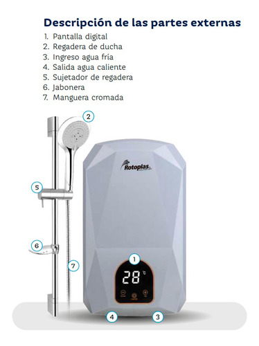 Terma Instantánea Rotoplas Supreme Con Sensor 2.6 Psi