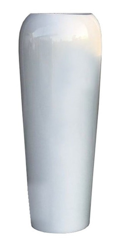 Vaso De Fibra De Vidro Estilo Vietnamita Branco 76x29 Cm