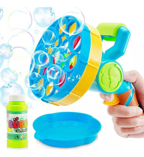 Burbujero Pistola De Burbujas Bubble Machine 20cm Color Azul
