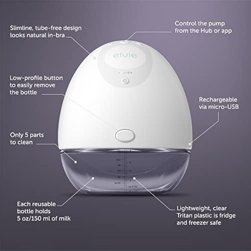 Elvie - Extractor De Leche Doble Y Portátil Con