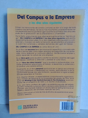 Del Campus A La Empresa Stephen Strasser (Usado)