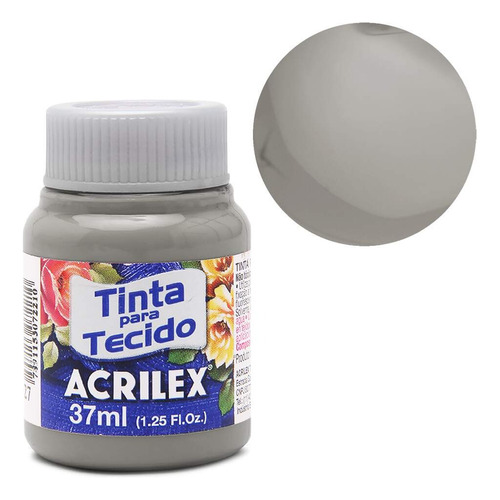Tinta Acrilex Para Tecido 37ml Fosca - Escolhas As Cores Cor 933- Cinza