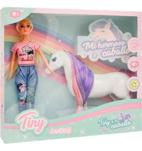 Muñeca Tiny Fantasy Y Su Caballo