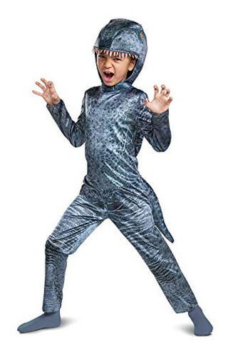 Disfraz De Niño Disfraz De Velociraptor Azul De Jurassic Wo