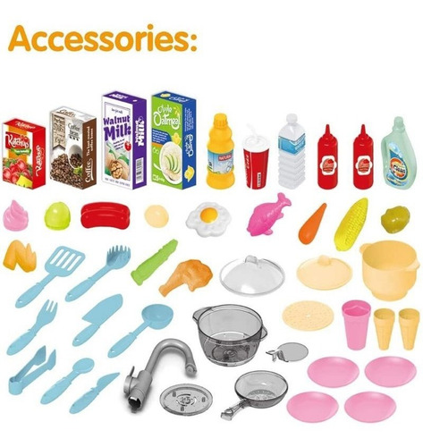 Cocinita Juego Infantil 67pz Chef Luz Sonido Niño Real Chef