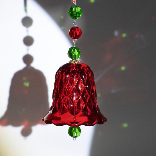 Decoración De Árbol De Navidad, Colgante De Cristal Rojo