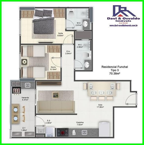 Imagem 14 de 15 de Apartamento 2 Dormitórios Para Venda Em Praia Grande, Guilhermina, 2 Dormitórios, 1 Suíte, 1 Banheiro, 2 Vagas - Ap00134_1-1259613