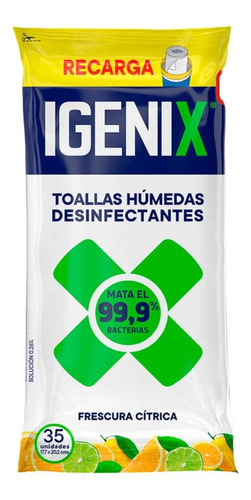 Toallas Húmedas Wipes Desinfección Frescura 35u