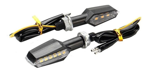 Imagen 1 de 6 de Faro Giro Guiño Leds X 2 Moto 12v 6 Led Ambar