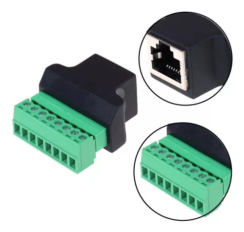 Conector acoplador RJ45 hembra a bornera