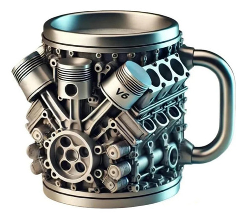 N Taza De Acero Inoxidable Con Motor V8, Tazas Realistas