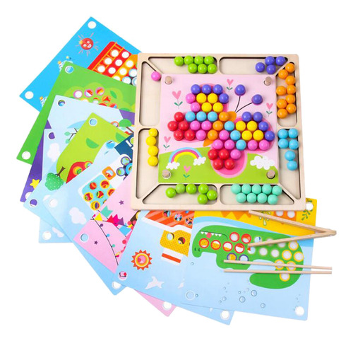 Juego De Juegos De Madera Toy Clip Beads Puzzle Go Games Set