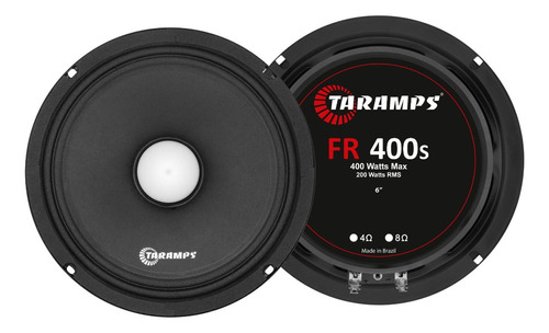 Par De Alto Falante Taramps Fr 400s 6 Pol 200w Rms 4 Ohms Cor Preto