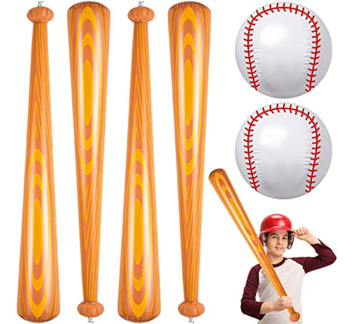 Bate De Béisbol Inflable Y Pelota Para Niños,