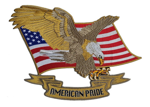 Parche Bordado Bandera Usa Con Aguila Orgullo Americano 