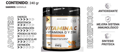 Vitamina C Body Advance + Vitamina D Y Zinc