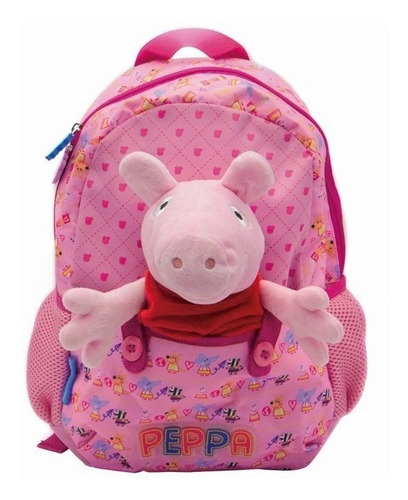 Mochila Peppa Pig Con Peluche 13 Pulgadas
