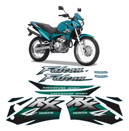 Kit Adesivos Faixa Moto Falcon Nx4 Adventure Spirit 2001