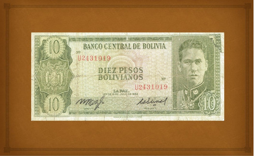 Bolivia - Billete De 10 Pesos Bolivianos. Buen Estado. 