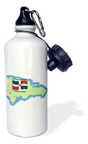 Botella De Agua Deportiva 3drose Pulgmapa Y Bandera De La