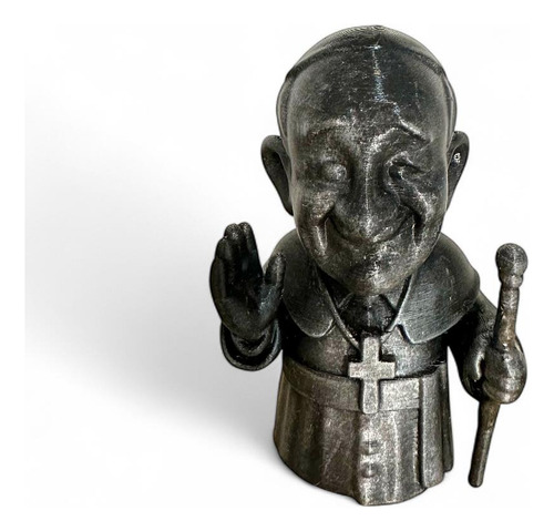 Papa Francisco Caricaturesco Figura Decorativa Almabuddha Plateado