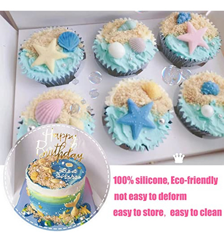 Moldes De Silicona Mujiang Seashell Para Fondant Con Forma D
