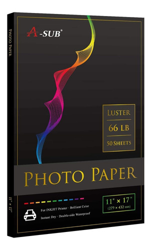 Papel Fotografico A-sub De 11 X 17 In De 50u