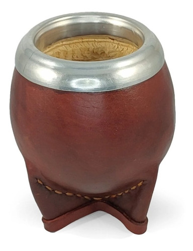 Mate Torpedo Uruguayo Calabaza - Cuero Marrón - Premium