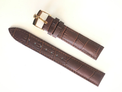Correa Para Rolex Piel 19, 20 Y 22 Mm Cafe O Negra C/hebilla