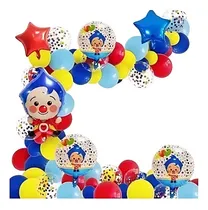 Comprar Arco De Globos Payaso Plim Plim Perlados Confeti Redondo Est