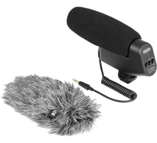 Microfone Shotgun Boya By-vm600 Direcional Para Dslrs Cor Preto