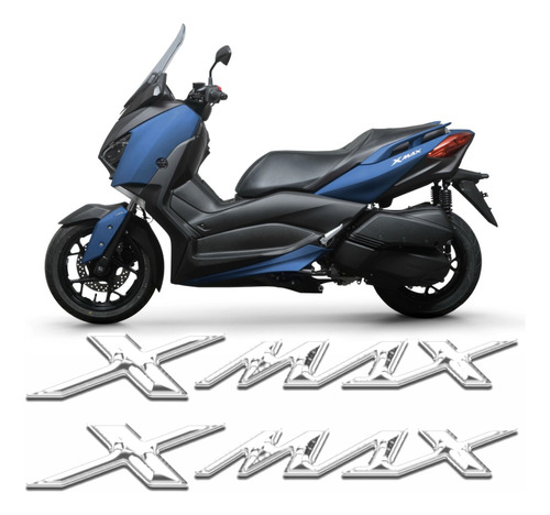 Par Adesivo Emblema Scooter Yamaha Xmax 2020 2021 Azul