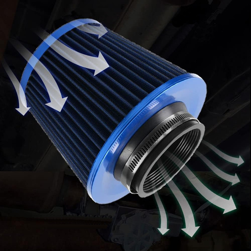 Filtro De Aire Conico Azul 75mm Auto Tuning Alto Flujo